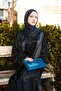 Black Silk Abaya Set - 8