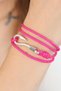 Fuchsia Color Silver Metal Hook Multiple Bracelet - Lisinya - 2