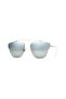 Geometric Design Women's Sunglasses - Silver Frame and Mirror Detailed Glass