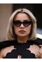 Cat Eyes Design Black Women's Sunglasses - Frame and Glass Detail