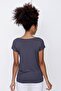 Women's Smoked V-Neck Wide Loose T-Shirt - 5
