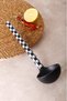 1 Black Checker Silicone Tip Scoop - Fireproof, Non-Stick - 2