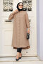 Camel Hijab Tunic - Buttoned, Model 5642C