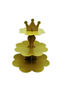 3 Katlı Karton Cupcake Standı Mat Gold - 3
