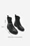 Women's Zippered and Lace-Up Casual Boots Manat Black - 8