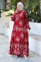 Viscose Woven Dress 1329 - Burgundy - 5