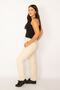 Women's Large Size Stone Waist Tunnel Lace Detailed Gabardine Fabric Trousers with Side and Back Pockets 65n34145 - 5