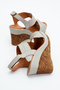 Aditya Genuine Leather Women's Wedge Heel Sandals Gray - 6