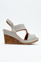 Aditya Genuine Leather Women's Wedge Heel Sandals Gray - 5