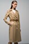 Punto Detailed Leather-Trimmed Water-Repellent Trench Coat Kamel 6618 - 3