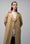 Punto Detailed Leather-Trimmed Water-Repellent Trench Coat Kamel 6618 - 5