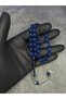 Navy Blue Powder Amber Rosary - 2
