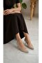 Nell Beige Leather Genuine Leather Women's Stiletto - 3