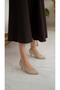 Nell Beige Leather Genuine Leather Women's Stiletto - 6