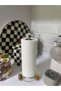 Gold Decorative Wooden Ball Footed Crystal Stone Glass Paper Towel Holder, Napkin - 2