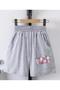 Women's Milk Shake Printed Bermuda Pocket Cord Detailed Comfortable Fit Gray Shorts