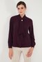 Standard Fit Rhinestone Button Scarf Collar Long Sleeve Shirt Shirt 611Go00333 - 4