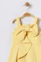 Big Bow Detail Thick Straps Flared Cutout Sleeveless Yellow Girl's Dress 15701 - 3