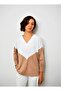 Women's V-Neck Color Block Soft-Textured Comfortable 3 Thread Combed Cotton Blouse 700-3167198 - 2
