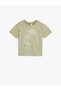 T-Shirt Short Sleeve Crew Neck Print Detailed Cotton