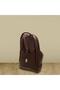 Women's Burgundy Mini Bag with Lock Detail and Strap for Hand and Shoulder Use - 5