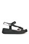 Genuine Leather Black Women's Sandals - 1511008 Z413