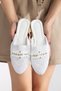 Women's Woven Straw Slipper Closed Toe Lace Stone Detail Elegant Summer Home Beach Holiday Slipper - 2