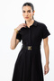 Mi Elastic Iron Belt Midi Dress - 4