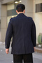 Men's New Season Button Detailed Slim Fit Double Breasted Lapel Navy Blue Stamp Coat - 4