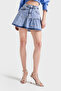 Women's Snow Jeans Color 3S5-4 Flounce Super Mini 100% Cotton Denim Skirt - 3