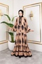 Women's Modest Clothing Button-Front Stand Collar and Plus Size Balloon Sleeve Woven Viscose Dress - 8