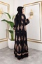 Women's Modest Clothing Button-Front Stand Collar and Plus Size Balloon Sleeve Woven Viscose Dress - 2