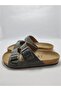 Cork Sole Arizona Leoli Model Double Buckle Orthopedic Slippers - 2