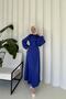 Cobalt Blue Satin Evening Dress 6-5100 - 4