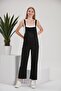 4493-Tied Strap Knee-Free Combed Cotton Maternity Gardener-Overalls - 3