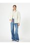 Puffer Jacket Plush Detailed Stand Collar Zippered Pocket - 2