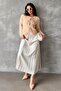 Ecru Women's Pleated Skirt Mg2318 - 2