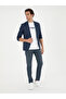 Navy Blue Slim Fit Linen Blended Sports Jacket 50293943-Vr033 - 4