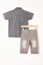Boys' Jeans Suit with Smoked Short Sleeve Shirt and Shorts 19214 - 5