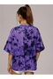 Unisex Oversize Batik Washable Purple T-Shirt - 2