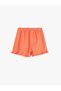 Linen Shorts with Frilly Elastic Waist Belt Detail - 2
