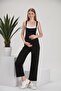 4493-Tied Strap Knee-Free Combed Cotton Maternity Gardener-Overalls - 2
