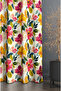 Flower Patterned Digital Printed Background Curtain. Satin Fabric Single Wing - 3
