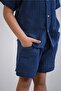 Judge Collar Muslin Shirt and Shorts Set - 2