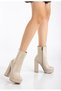 Shoes Women's Platform Thick Heeled Faux Leather Boots - 2