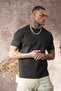 Trend We Half Oversize Fit T-Shirt with Double Face Fabric Collar and Sleeves Ribbed Label Detail - 2