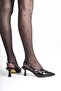 Black Patent Leather Gold Buckle Pointed Toe Heeled Shoes Stiletto - 2