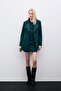Buttoned Suede Jacket - Emerald