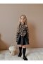 Leopard Printed Girl's Suit with Skirt