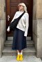 Navy Blue Pleated Women's Skirt Mg2318